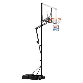VEVOR Portable Basketball Stand, 5.25 to 10 ft Height Adjustment Basketball Hoop & Goal