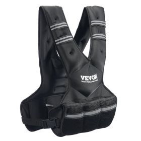 VEVOR Adjustable Weighted Vest, 20-32lb Weight Vest with 6 Ironsand Weights and Reflective Stripe, Body Weight Vest Exercise Set for Men Women