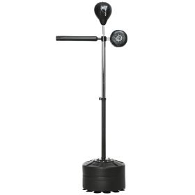 Free Standing Boxing Bag with Stand, Punching Speed Bag Reaction Bar Challenge with Suction Cups, 64-81in Adjustable Height for Teenagers and Adu (Option: Black-855x200x200 mm)