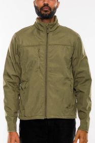 Mens Solid Soft Shell Storm Tech Jacket Coat (Color: MILITARY GREEN, size: S)