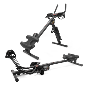 3IN1 Ab & Core Trainer Pro with Resistance Bands | Foldable Exercise Machine for Full Body Workout & Muscle Toning, Home Gym Equipment (Color: Black)