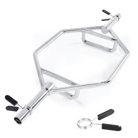 VEVOR Trap Bar Hex Bar, 2-Inch Hex Barbell, 800 LBS Capacity Shrug Bars with Knurled Grips, Weightlifting and Strength Training Equipment (Color: Silver, Structure: Integrated)