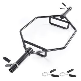 VEVOR Trap Bar Hex Bar, 2-Inch Hex Barbell, 800 LBS Capacity Shrug Bars with Knurled Grips, Weightlifting and Strength Training Equipment (Color: Black, Structure: Integrated)