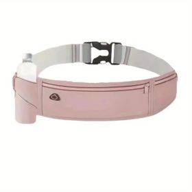 Breathable Invisible Running Waist Pack - Nylon With Lock Closure, Reflective Strips & Multiple Pockets For Hiking, Dog Walking, Gym - Unisex Des (Option: Pink)